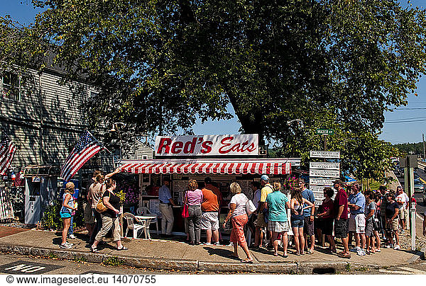 Crowded Line Waiting to Eat at Red's Eats Restaurant  ME