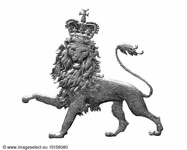 Crowned lion from 10 pence coin  UK  2003