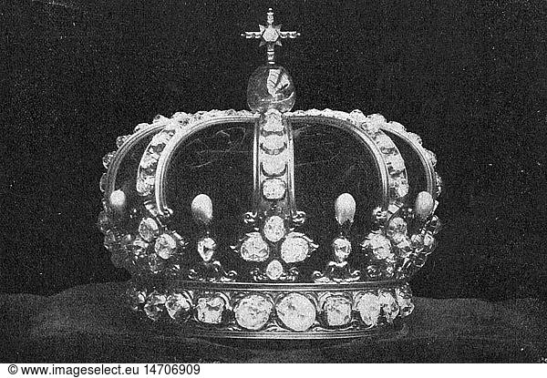 crowns / crown jewels  Prussia  royal crown  manufactured for William II (1859 - 1941)  1889