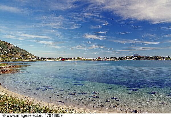 Crystal clear bays and sandy beaches on Sommarøy  summer  holiday  Troms og Finnmark  Norway  Europe
