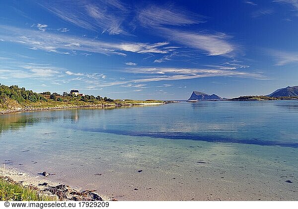 Crystal clear bays and sandy beaches on  Summer  Sommarøy  Troms og Finnmark  Norway  Europe