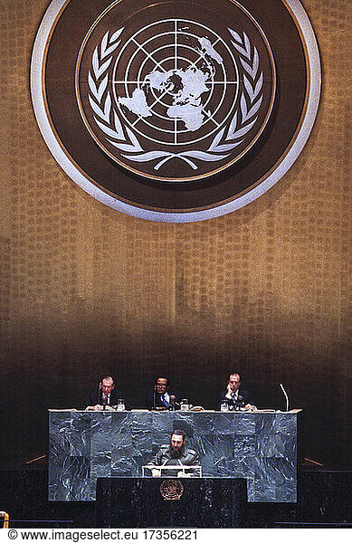Cuban Leader Fidel Castro  Full-Length Portrait  speaking before General Assembly  United Nations  New York City  New York  USA  October 13  1979