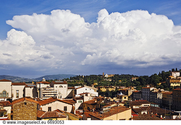 Cumulus Clouds above Florence Skyline