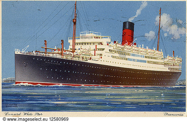 Cunard Line steamship RMS Franconia  c1923-c1939.Artist: Kenneth Denton Shoesmith