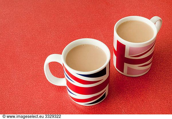 Cups of tea in union jack mugs
