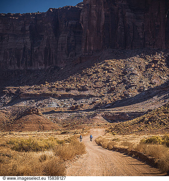 Cyclist on the White Rim Trail  Canyonlands National Park