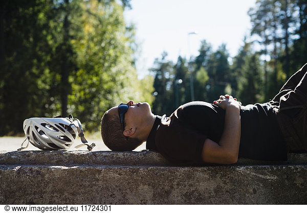 Cyclist resting
