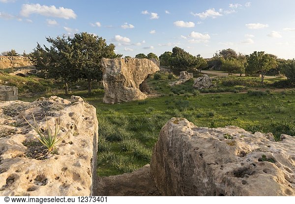 Cyprus,  Paphos,  view of the Tombs of the Kings.
