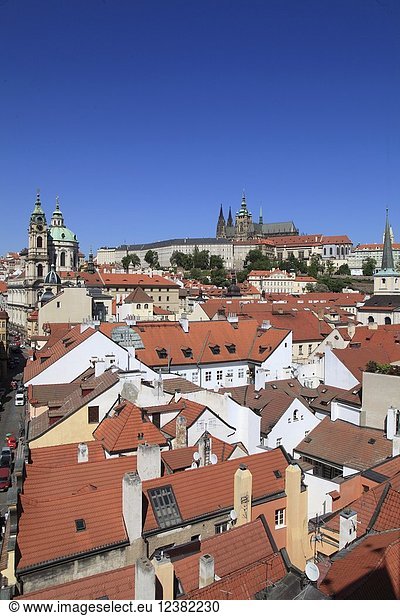 Czech Republic  Prague  skyline  Lesser Town  Mala Strana  Castle .