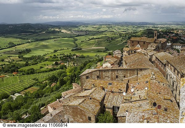 Dächer von Montepulciano  Provinz Siena  Toskana  Italien  Europa