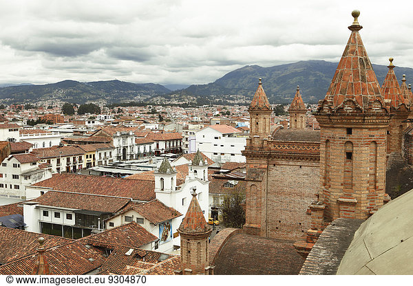 Dach, über, Ansicht, Cuenca, Ecuador