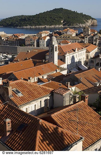 Dach  Europa  über  Stadt  Ansicht  UNESCO-Welterbe  Kroatien  Dubrovnik  alt