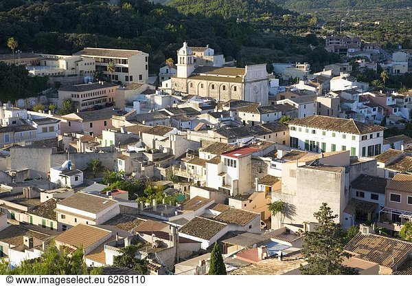 Dach  Europa  Palast  Schloß  Schlösser  über  Ansicht  Mallorca  Balearen  Balearische Inseln  Spanien