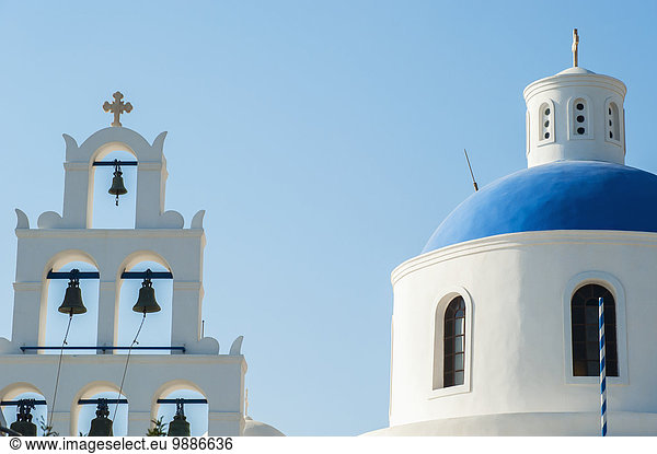 Dach Kirche Santorin Gewölbe Griechenland Oia Ia