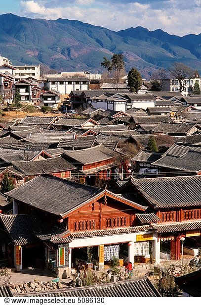 Dach  Weitwinkel  China  Lijiang  Yunnan