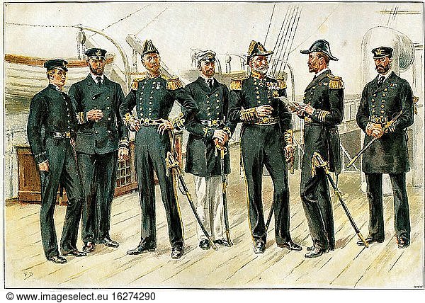 Dadd Frank - die Offiziere der Royal Navy - Britische Schule - 19. Jahrhundert.