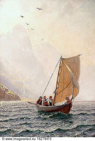 Dahl Hans - Gemyttlig Tur - Norwegische Schule - 19. Jahrhundert.