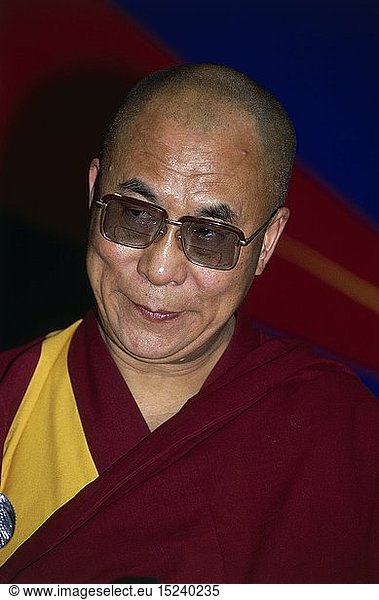 Dalai Lama 14th (Tenzin Gyatso)  * 6.7.1935  Tibetan lama and politician  portrait  SOS Children`s Villages  New Delhi  India  March 1991