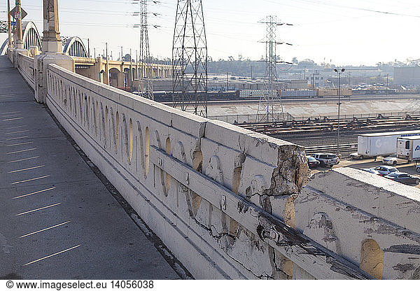 Damage to 6th St. Bridge  Los Angeles