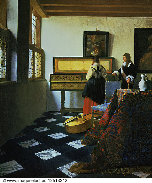 Dame am Jungfernhäuptling  um 1652-1675. Künstler: Jan Vermeer