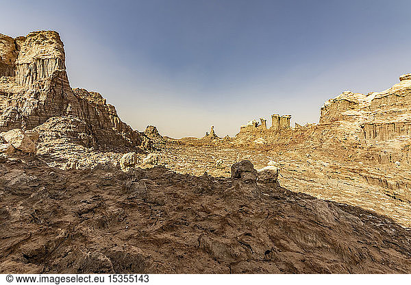 Danakil Depression  a canyon made of salt (mainly sodium chloride  potassium and magnesium); Dallol  Afar Region  Ethiopia
