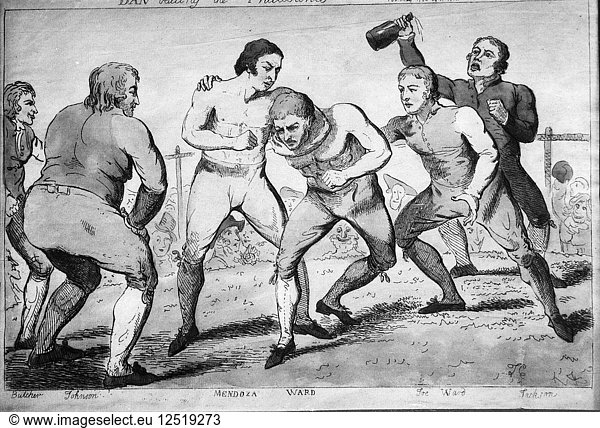 Daniel Mendoza (1764-1836)  jüdischer Boxer. Künstler: Unbekannt