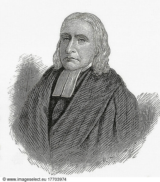 Daniel Rowland  auch Rowlands genannt  1713 - 1790. Evangelist und anglikanischer Kurat. Aus Welsh Pictures  veröffentlicht 1880.