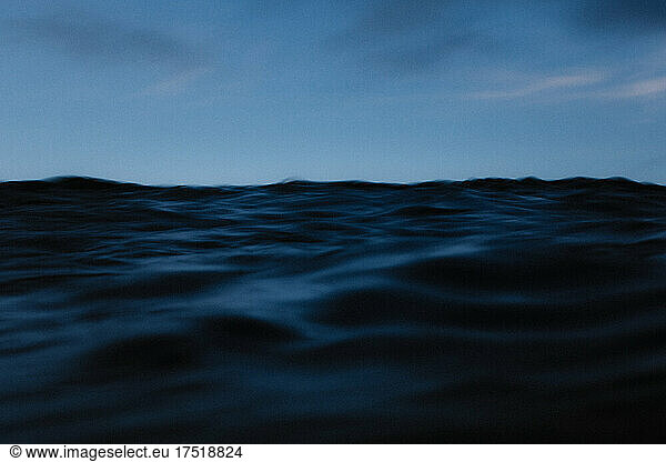 Dark blue sea background in long exposure