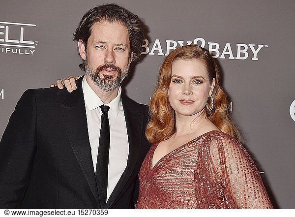 Darren Le Gallo and Amy Adams arrive at the The 2018 Baby2Baby Gala Presented By Paul Mitchell Event at 3LABS on November 10  2018 in Culver City  California.