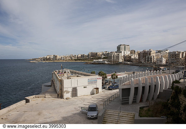Das Örtchen Bugibba an der St Paul's Bay, Malta, Europa