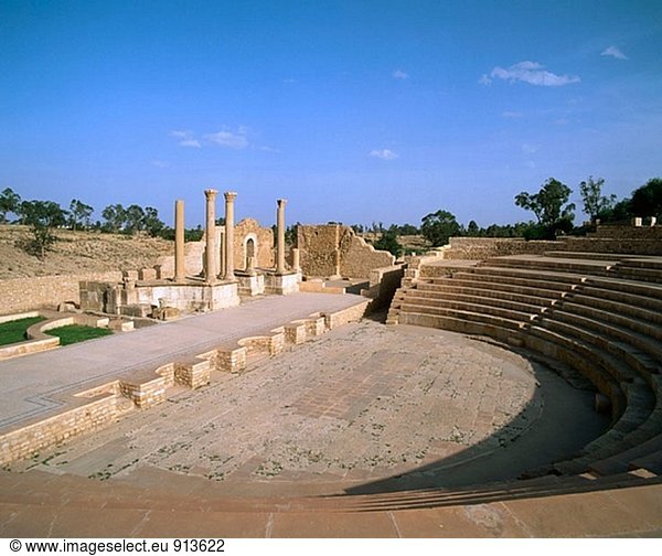 Das Amphitheater. Römischen Ruinen von Sbeitla. Tunesien