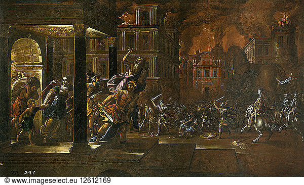Das Feuer von Troja  Mitte des 17. Jh. Künstler: Corte  Juan de la (1585-1662)