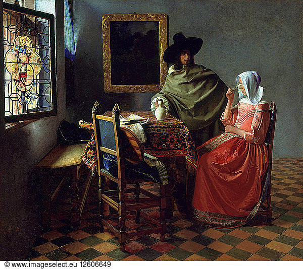 Das Glas Wein  um 1661. Künstler: Vermeer  Jan (Johannes) (1632-1675)