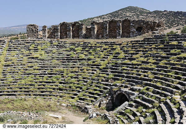 Das große Stadion in der antiken Ausgrabungsstätte Aphrodisias  Geyre  Karacasu  Aydin  Westtürkei  Türkei  Asien