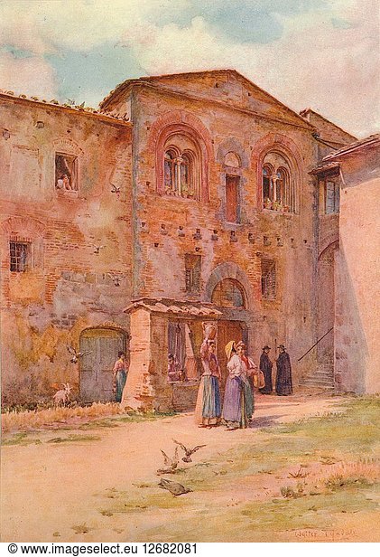 Das Haus des Propstes  San Gimignano  um 1900 (1913). Künstler: Walter Frederick Roofe Tyndale.