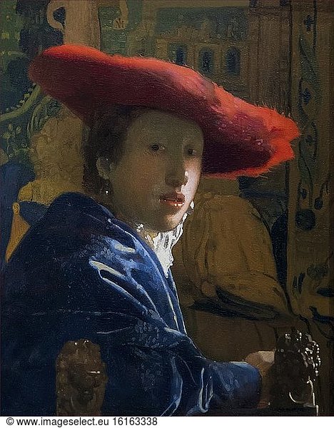 Das Mädchen mit dem roten Hut  Johannes Vermeer  um 1665  National Gallery of Art  Washington DC  USA  Nordamerika.