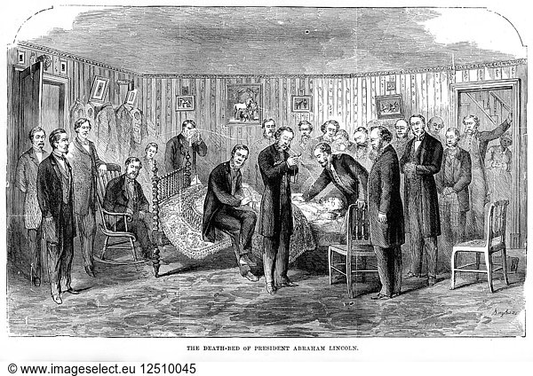 Das Sterbebett von Präsident Abraham Lincoln  1865  (1872). Künstler: Unbekannt