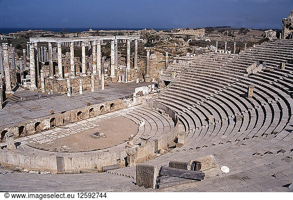 Das Theater in Leptis Magna.