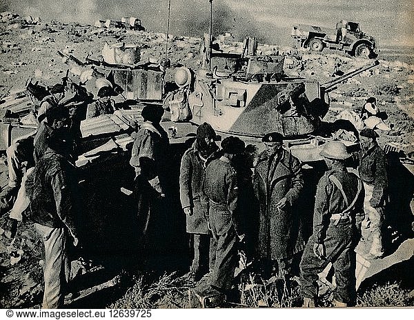 Das Treffen in El Duda. Am 26. November nimmt die Tobruk-Garnison El Duda ein  1941 (1944). Künstler: Unbekannt.