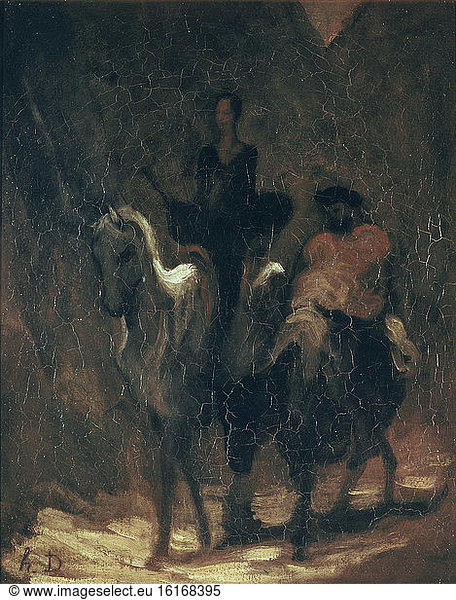 Daumier / Don Quixote & Sancho Panza / Ptg.