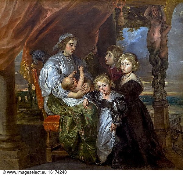 Deborah Kip  Ehefrau von Sir Balthasar Gerbier  und ihre Kinder  Sir Peter Paul Rubens  um 1630  National Gallery of Art  Washington DC  USA  Nordamerika.