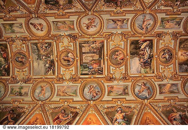 Deckenfresken im Kirchenschiff  Certosa di San Martino  Kartause von San Martino  barocker Klosterkomplex auf dem Vormero-Hügel in Neapel  Kampanien  Italien  Europa