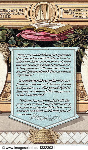 Declaration on becoming a Freemason  by George Washington.