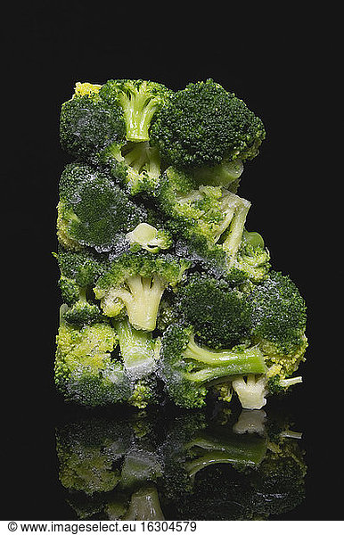 Deep frozen broccoli  close up