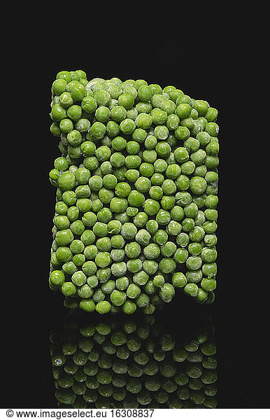 Deep frozen peas  close up