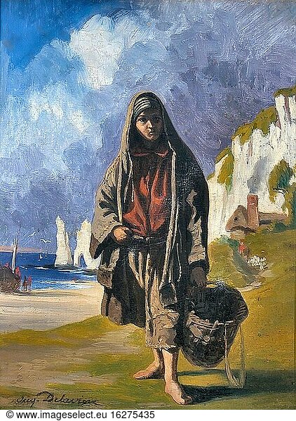 Delacroix Auguste - ein arabischer Fischerjunge - Französische Schule - 19. Jahrhundert.