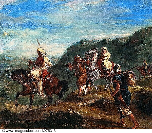 Delacroix Eug?ne - Araber auf Reisen - Französische Schule - 19. Jahrhundert.