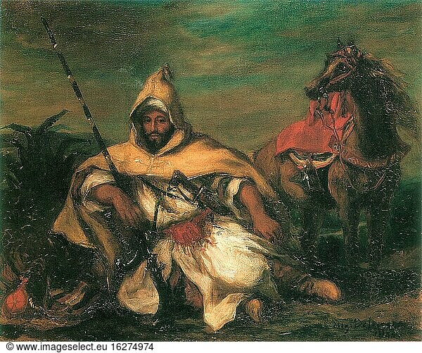 Delacroix Eug?ne - ein Marokkaner der kaiserlichen Garde - Französische Schule - 19. Jahrhundert.
