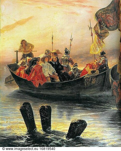 Delaroche Paul - the State Barge of Cardinal Richelieu 2 (Left Side) - French School - 19th Century.