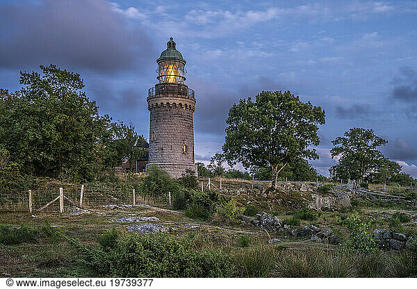 Denmark  Bornholm  Hammeren Lighthouse at dusk